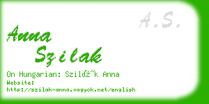 anna szilak business card